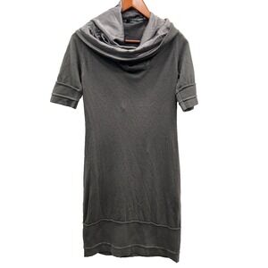 D.Exterior Italian Knit Dress Gray Cashmere Silk Merino Wool Cowl Neck Sz Small